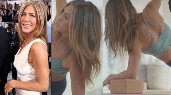 Jennifer Aniston shows off her incredible figure in gym gear for a workout video!!!