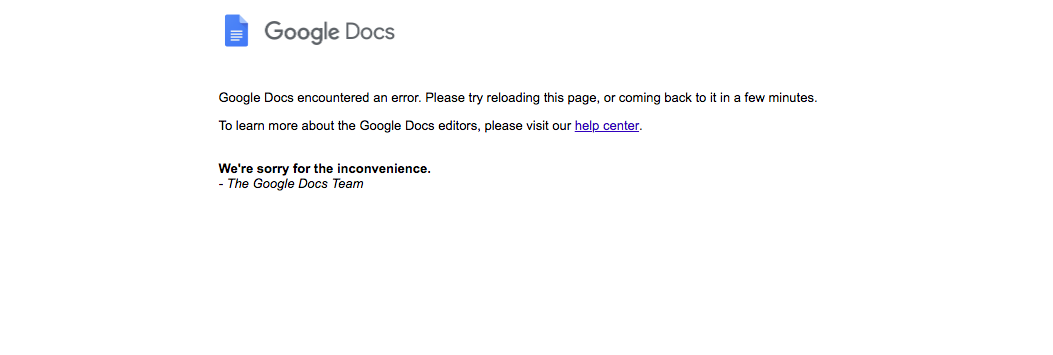 Google Docs not working: How long will Google Docs be down for?