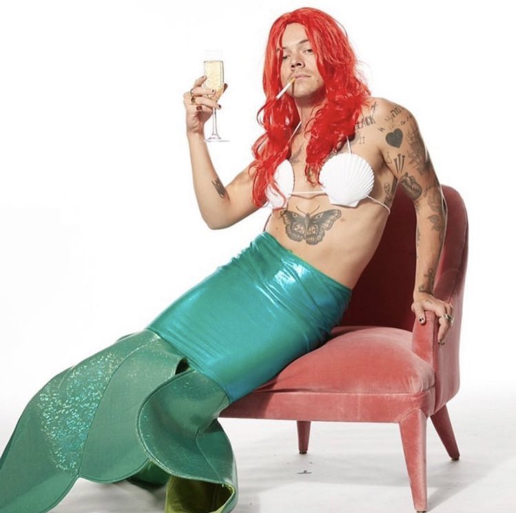 Photographs of Harry Styles dressed as Ariel from 'The Little Mermaid' circulate around the web