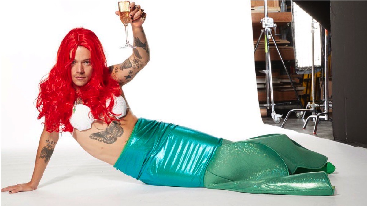 Photographs of Harry Styles dressed as Ariel from 'The Little Mermaid' circulate around the web