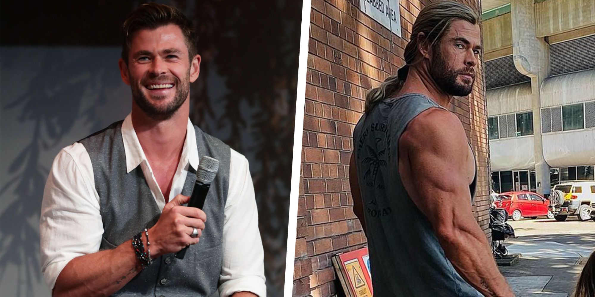Chris Hemsworth posts photograph of his HUGE ARMS- however individuals are remarking on his THIN LEGS!!!