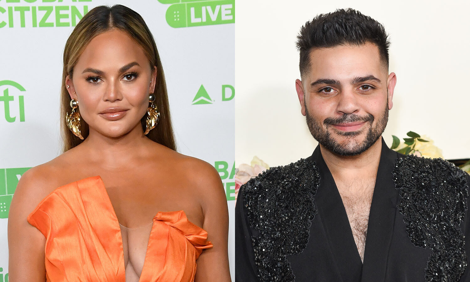 Chrissy Teigen and designer Michael Costello