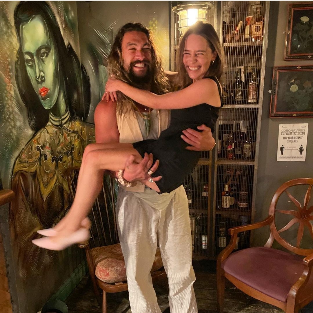 Emilia Clarke and Jason Momoa