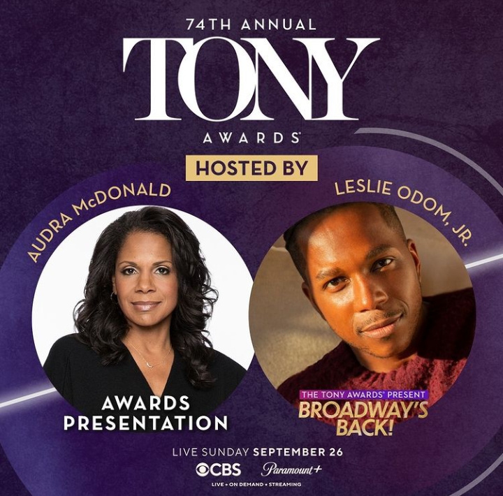 Audra McDonald and Leslie Odom. Jr hosted the 74th Annual Tony Awards