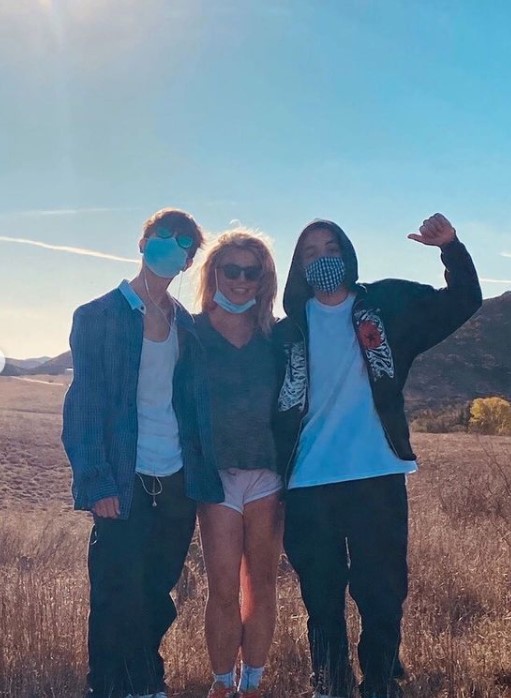 Britney Spears with her sons