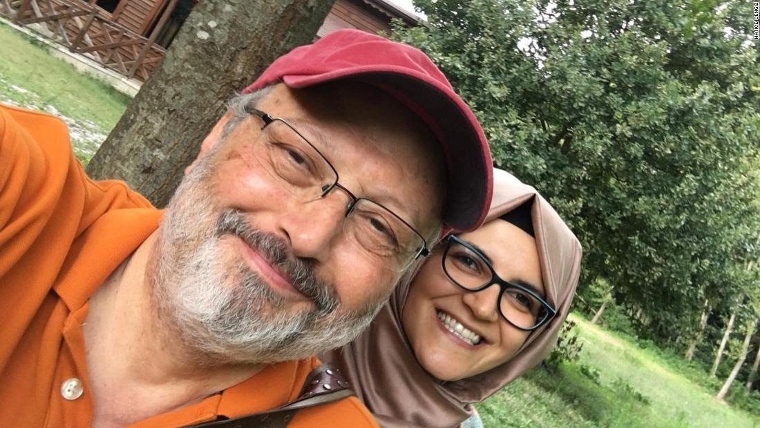 The late Saudi Journalist Jamal Khashoggi with his fiance