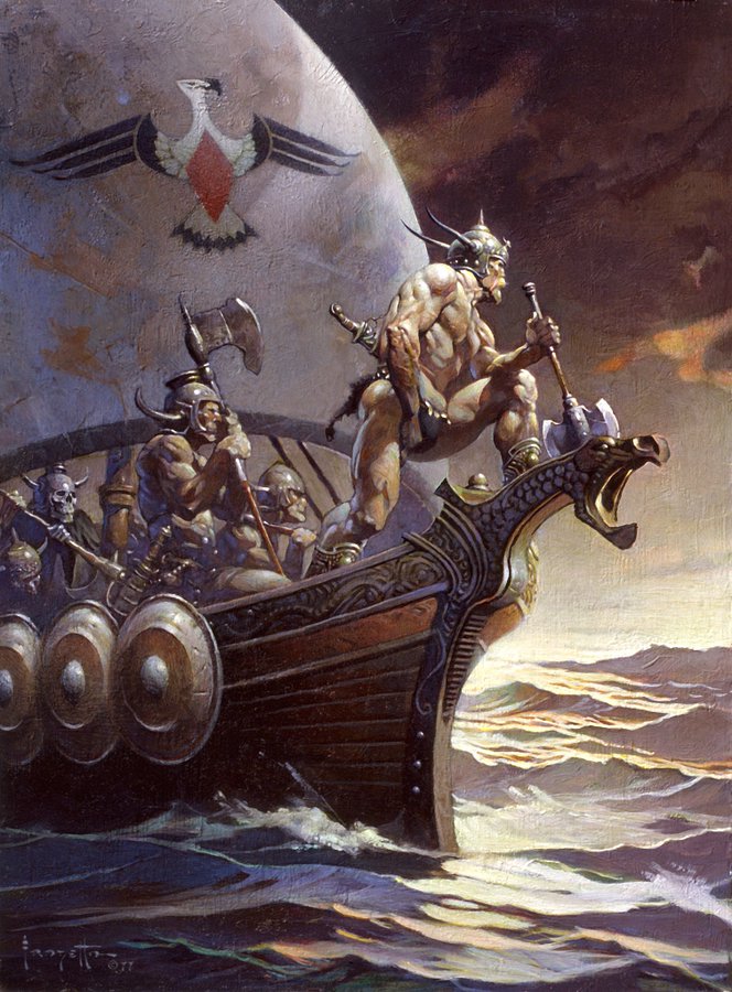 'Kane On The Golden Sea' by Frank Frazetta