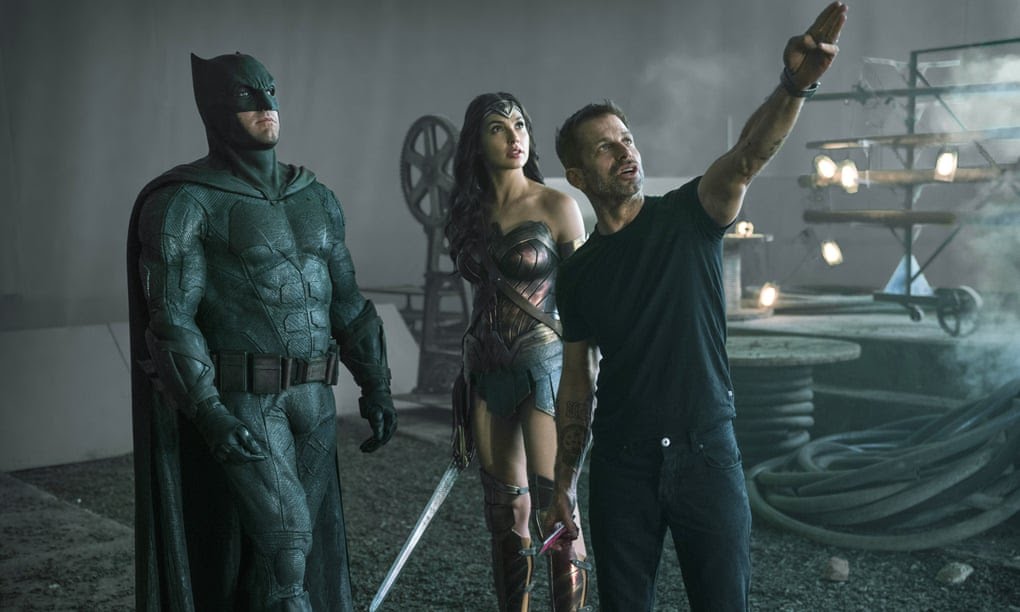 Ben Affleck and Gal Gadot with Zack Snyder