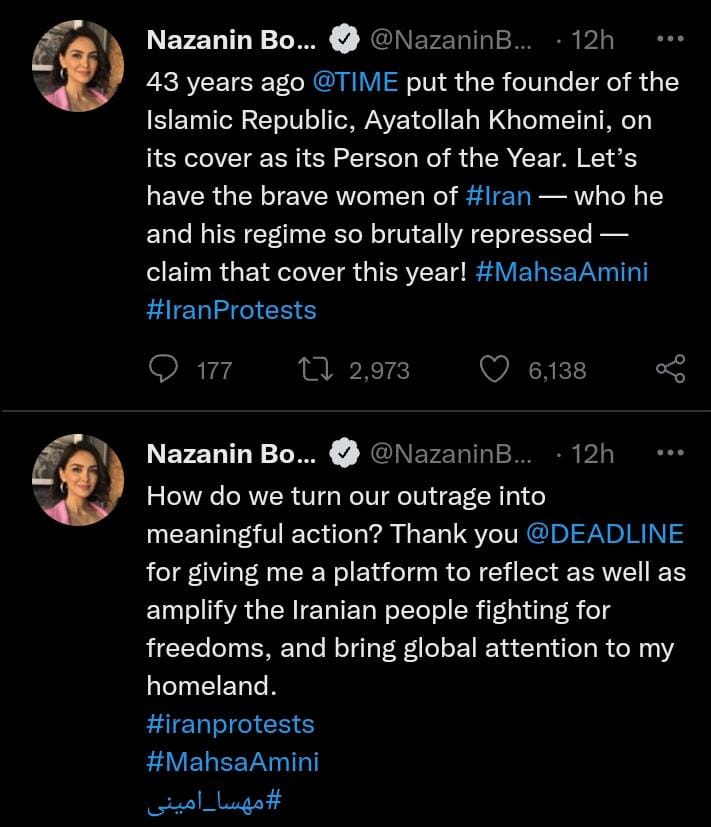 Nazanin Boniadi Tweets