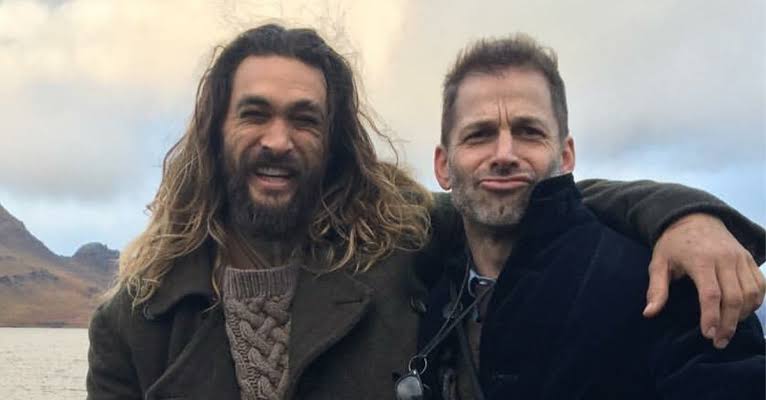 Jason Momoa and Zack Snyder 